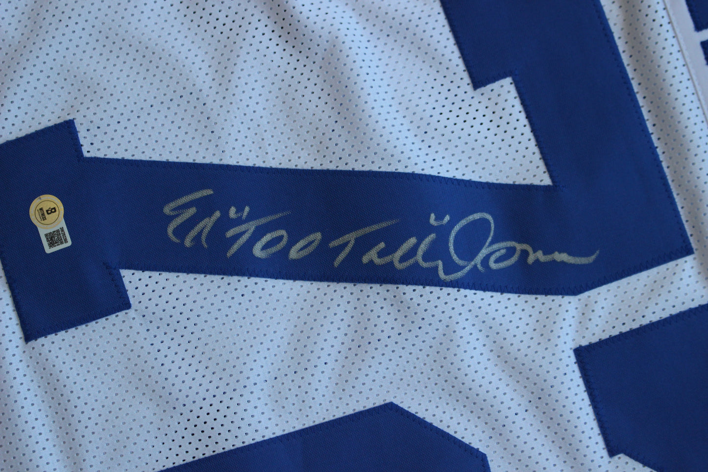 ED TOO TALL JONES DALLAS COWBOYS SIGNED HOME JERSEY BAS COA