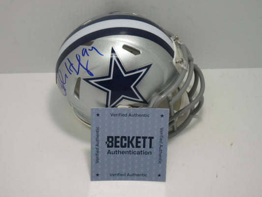 CHARLES HALEY DALLAS COWBOYS SIGNED Riddell MINI HELMET BAS COA