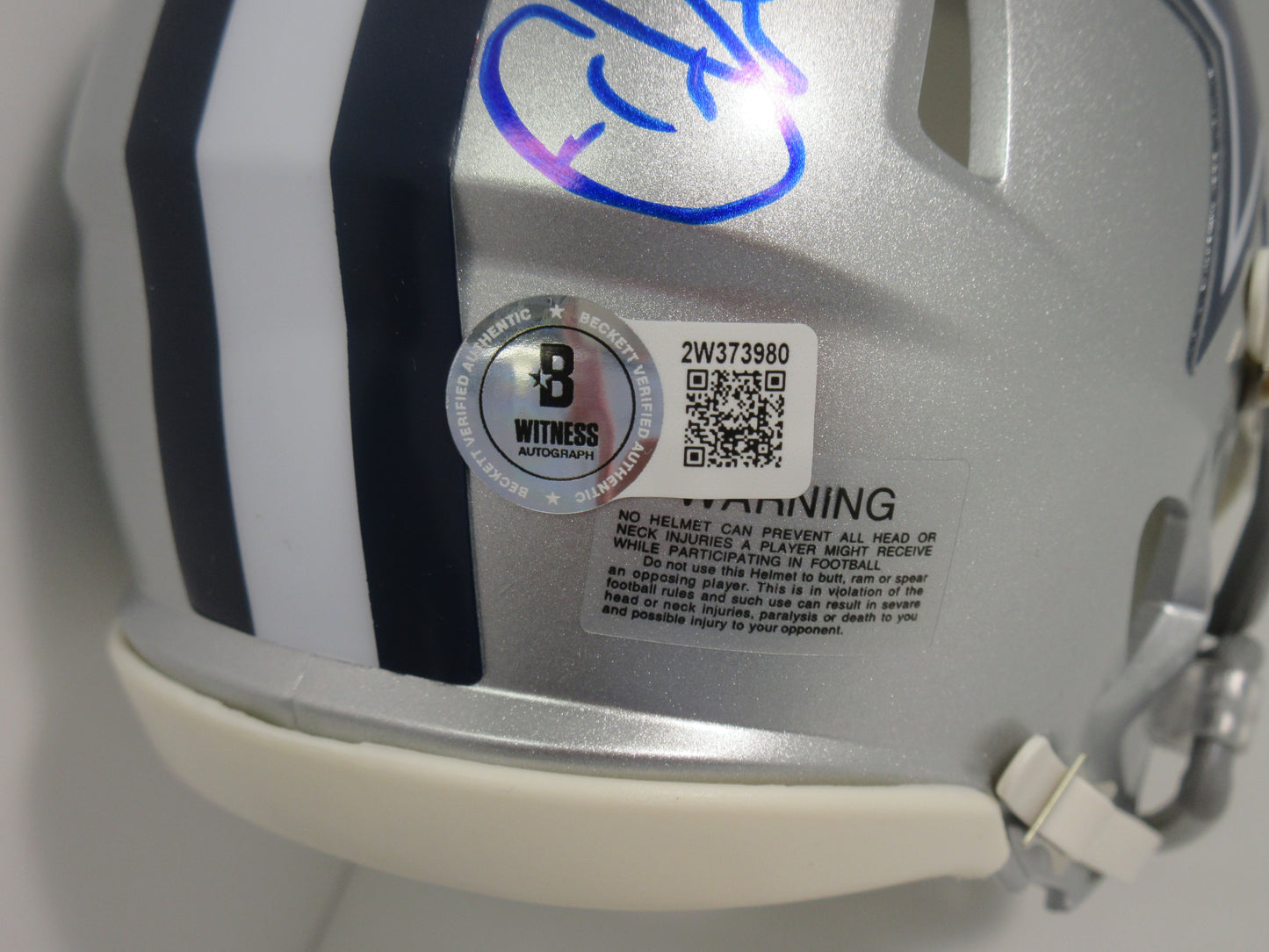 CHARLES HALEY DALLAS COWBOYS SIGNED Riddell MINI HELMET BAS COA