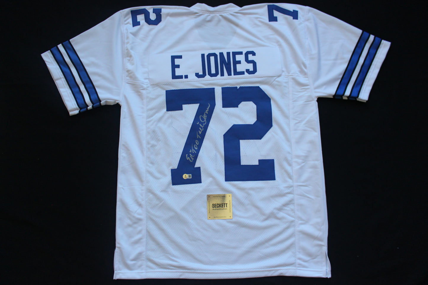 ED TOO TALL JONES DALLAS COWBOYS SIGNED HOME JERSEY BAS COA