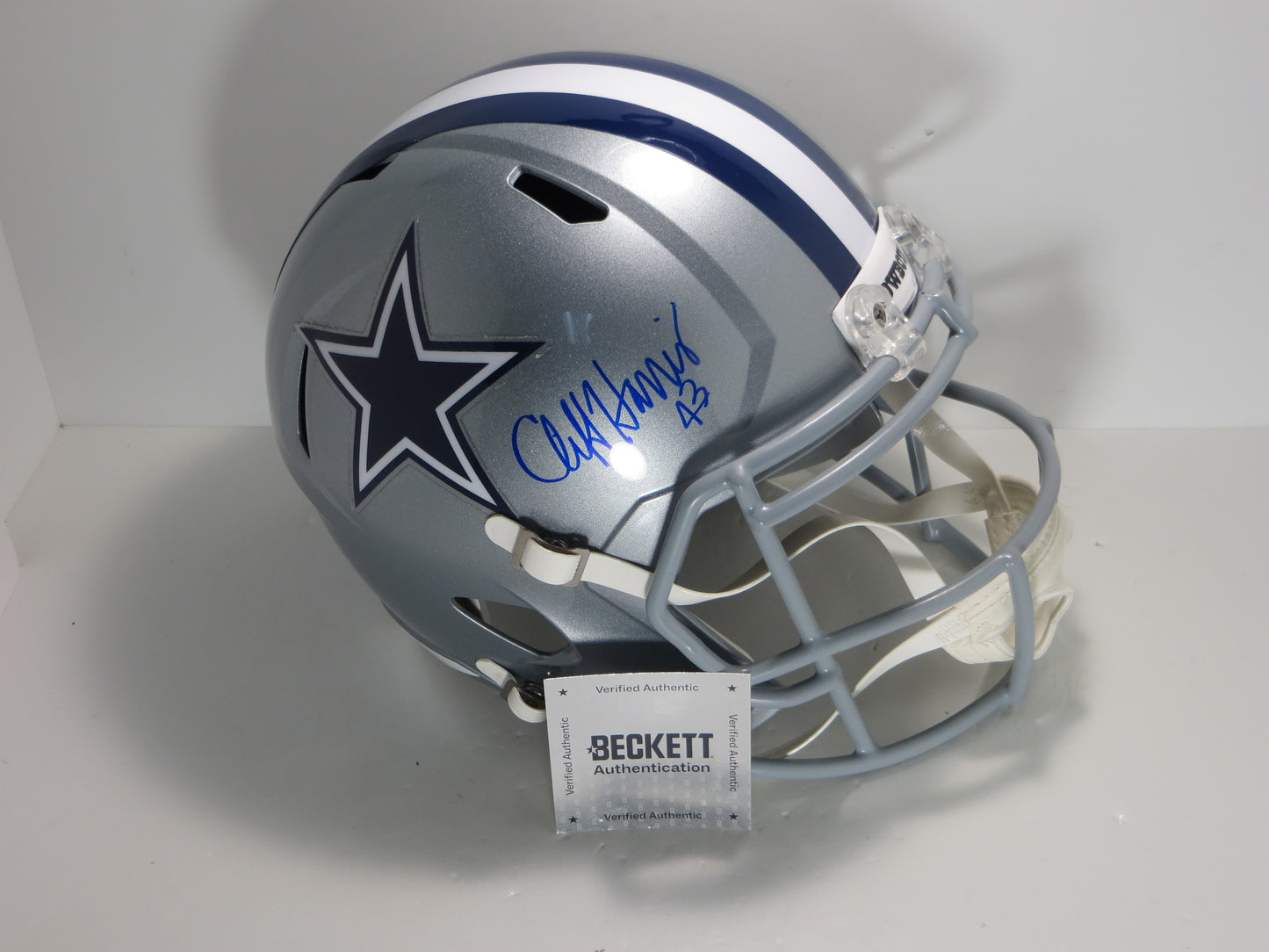 CLIFF HARRIS DALLAS COWBOYS SIGNED Riddell FULL SIZE Helmet BAS COA