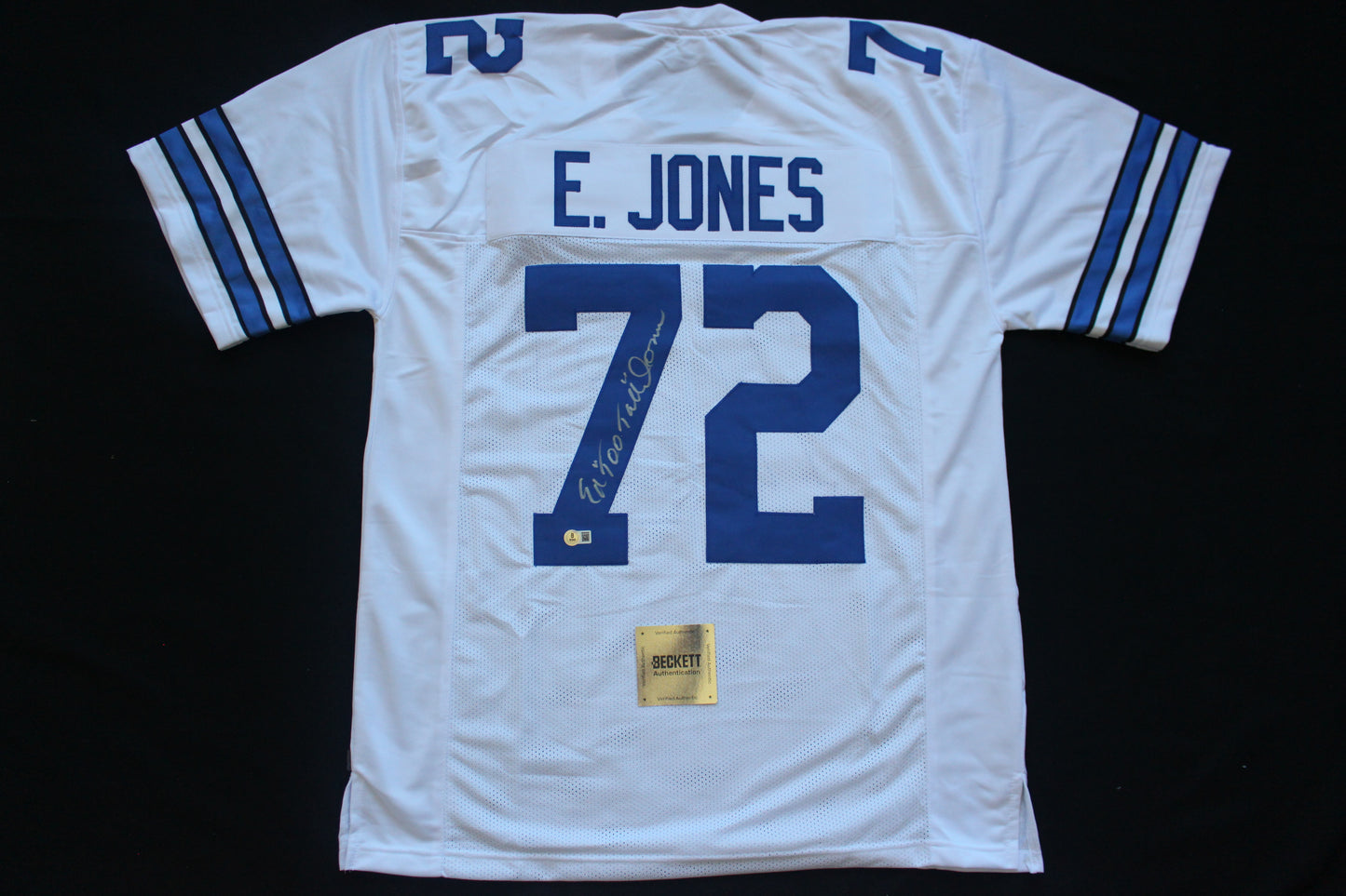ED TOO TALL JONES DALLAS COWBOYS SIGNED HOME JERSEY BAS COA