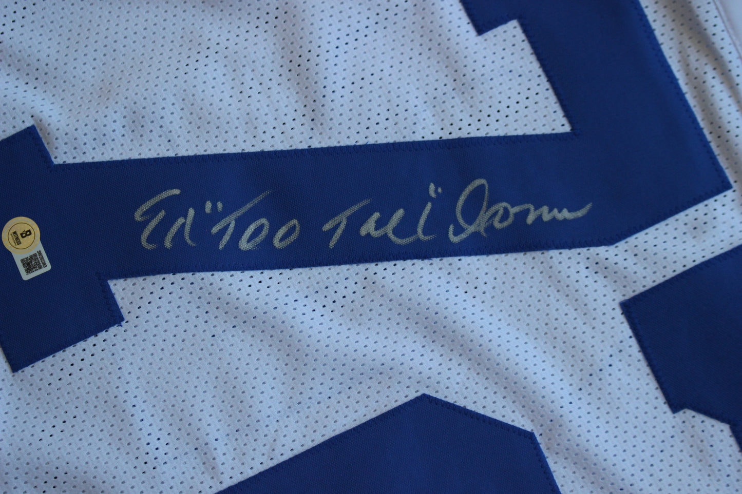 ED TOO TALL JONES DALLAS COWBOYS SIGNED HOME JERSEY BAS COA