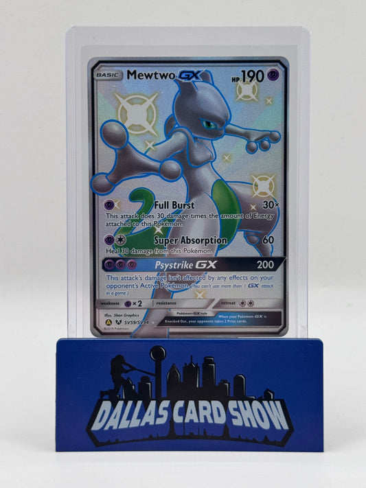 2019 Pokemon - Mewtwo GX (Shiny) - SV59/SV94 Hidden Fates NM