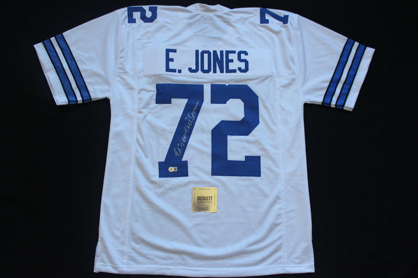 ED TOO TALL JONES DALLAS COWBOYS SIGNED HOME JERSEY BAS COA