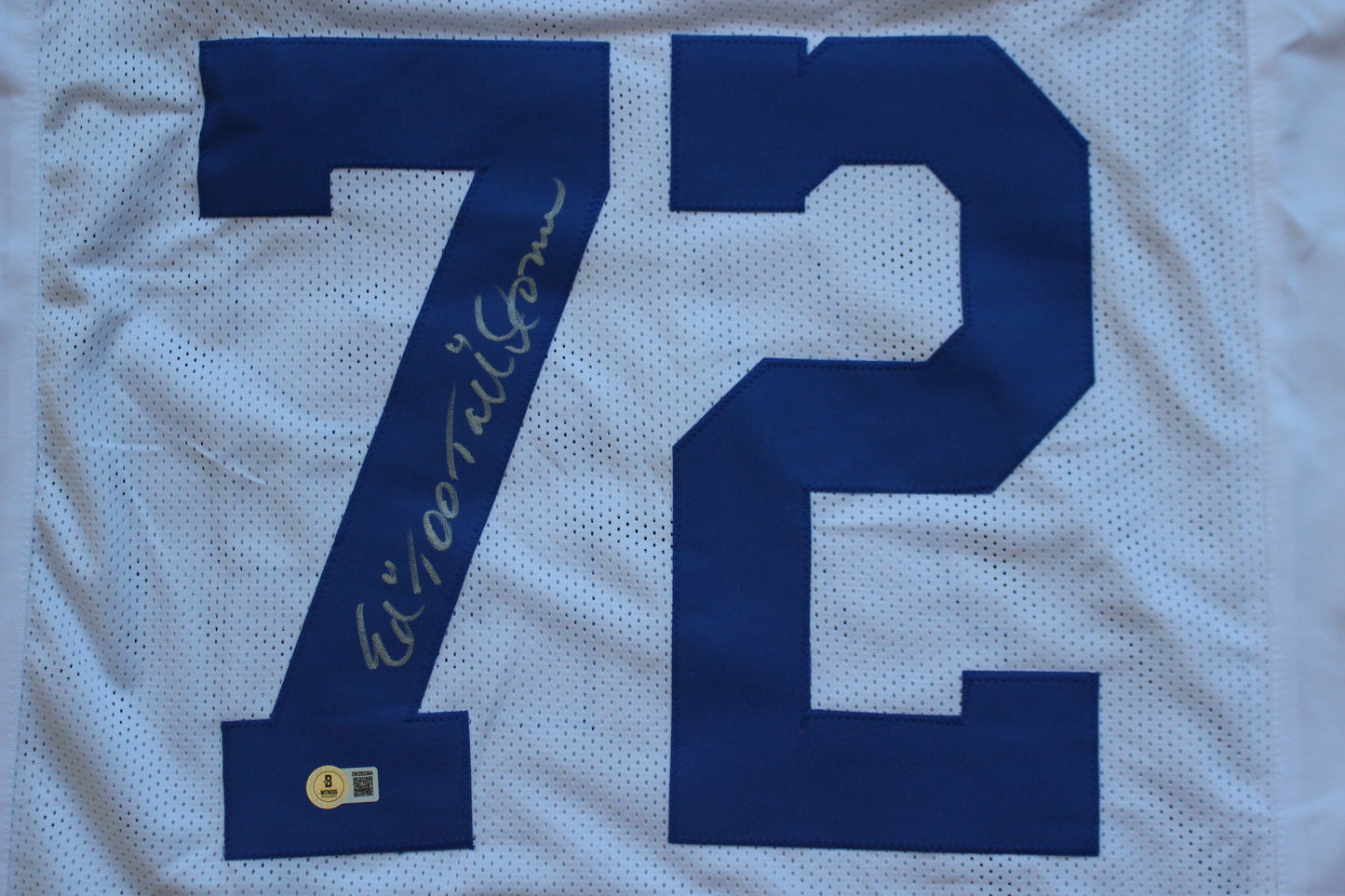 ED TOO TALL JONES DALLAS COWBOYS SIGNED HOME JERSEY BAS COA