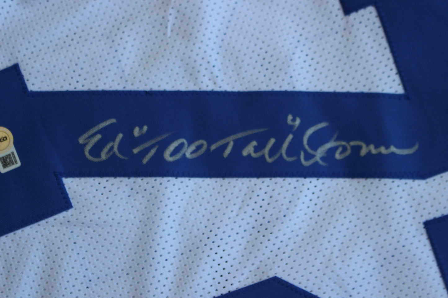 ED TOO TALL JONES DALLAS COWBOYS SIGNED HOME JERSEY BAS COA
