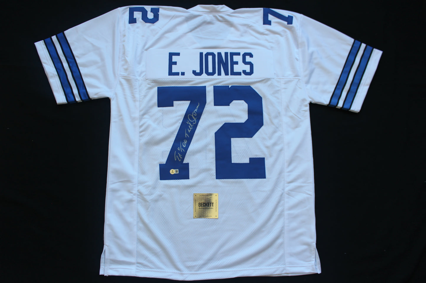 ED TOO TALL JONES DALLAS COWBOYS SIGNED HOME JERSEY BAS COA