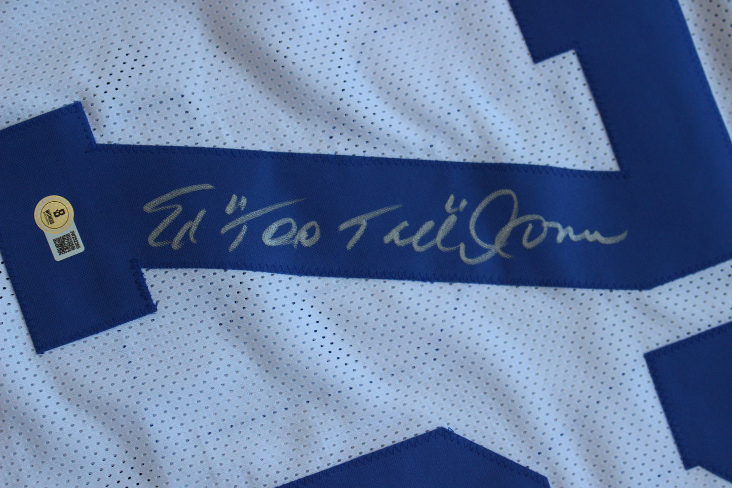 ED TOO TALL JONES DALLAS COWBOYS SIGNED HOME JERSEY BAS COA