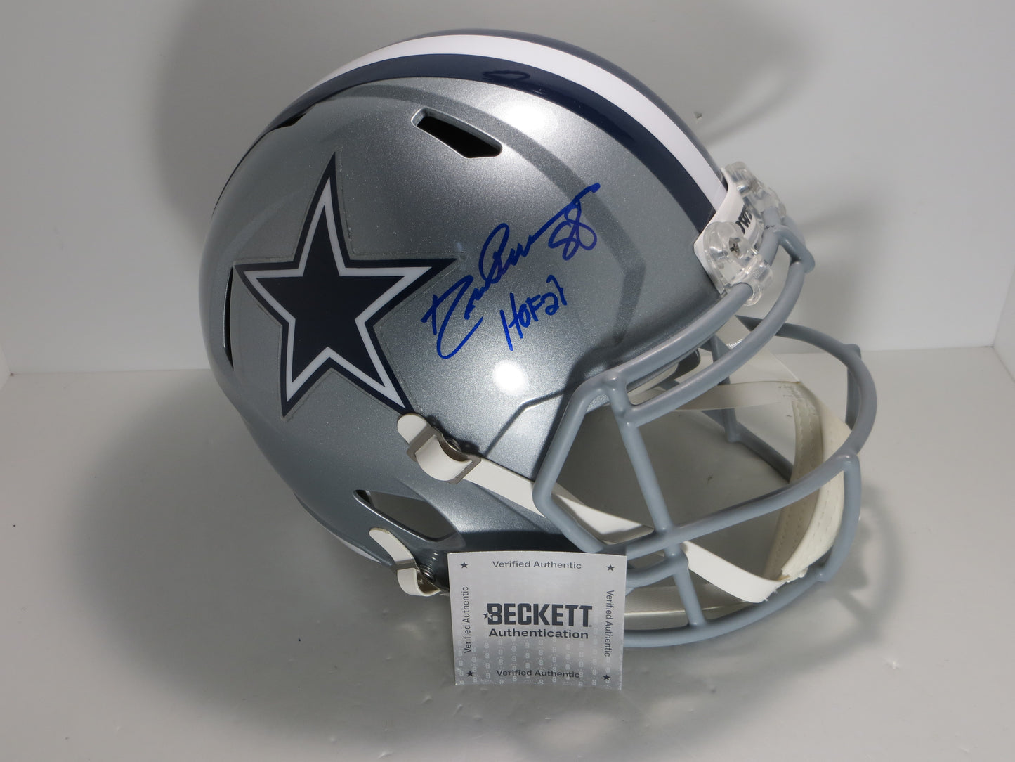 DREW PEARSON DALLAS COWBOYS SIGNED Riddell FULL SIZE Helmet w/HOF BAS COA