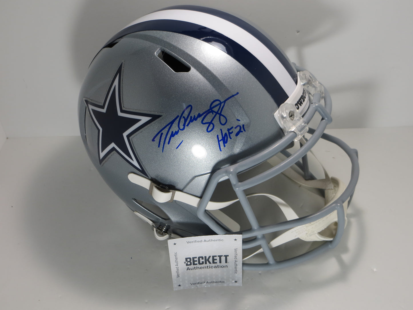 DREW PEARSON DALLAS COWBOYS SIGNED Riddell FULL SIZE Helmet w/HOF BAS COA