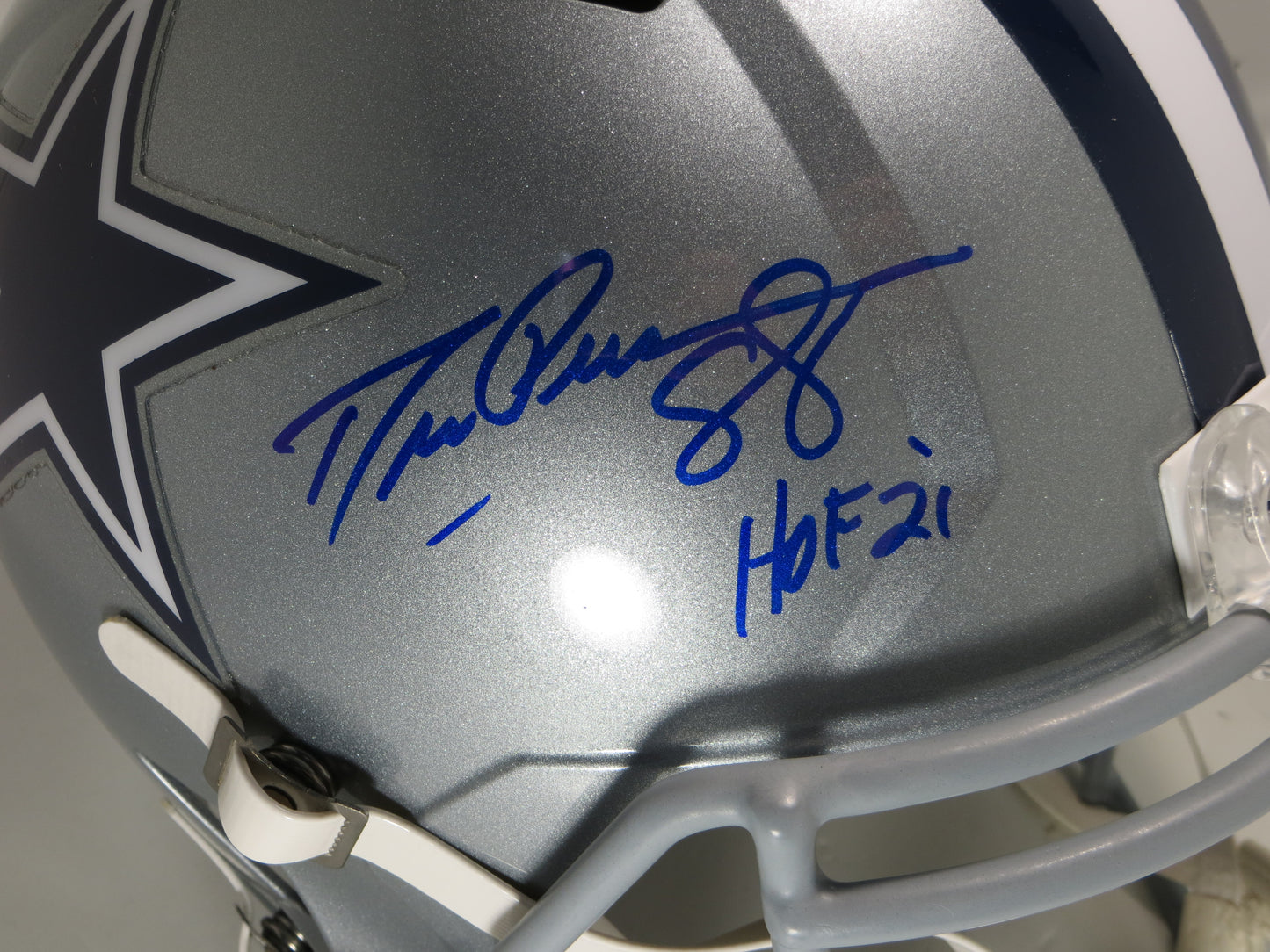 DREW PEARSON DALLAS COWBOYS SIGNED Riddell FULL SIZE Helmet w/HOF BAS COA