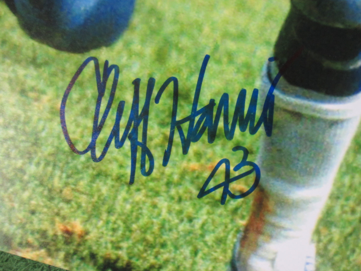 CLIFF HARRIS DALLAS COWBOYS SIGNED 16x20 TD Blue Jersey PHOTO w/HOF21 INSC BAS