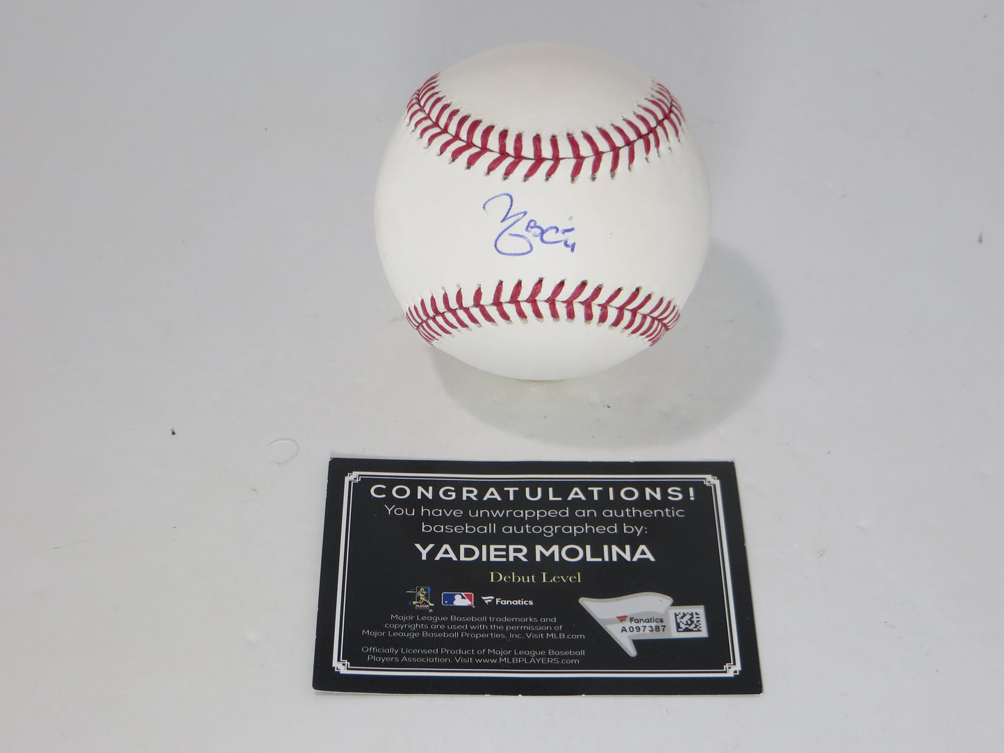 YADIER MOLINA SIGNED Rawlings OML BASEBALL Saint Louis STL Cardinals Fanatics MLB