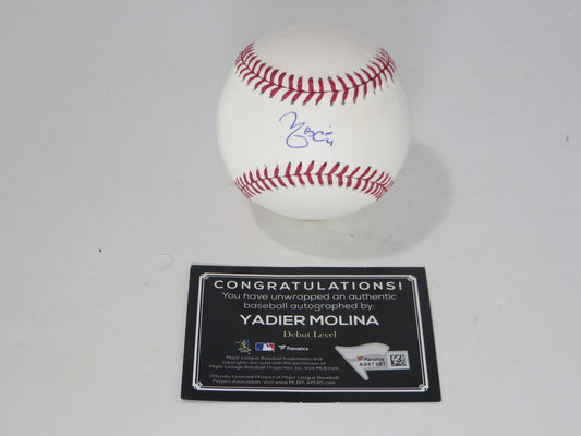YADIER MOLINA SIGNED Rawlings OML BASEBALL Saint Louis STL Cardinals Fanatics MLB