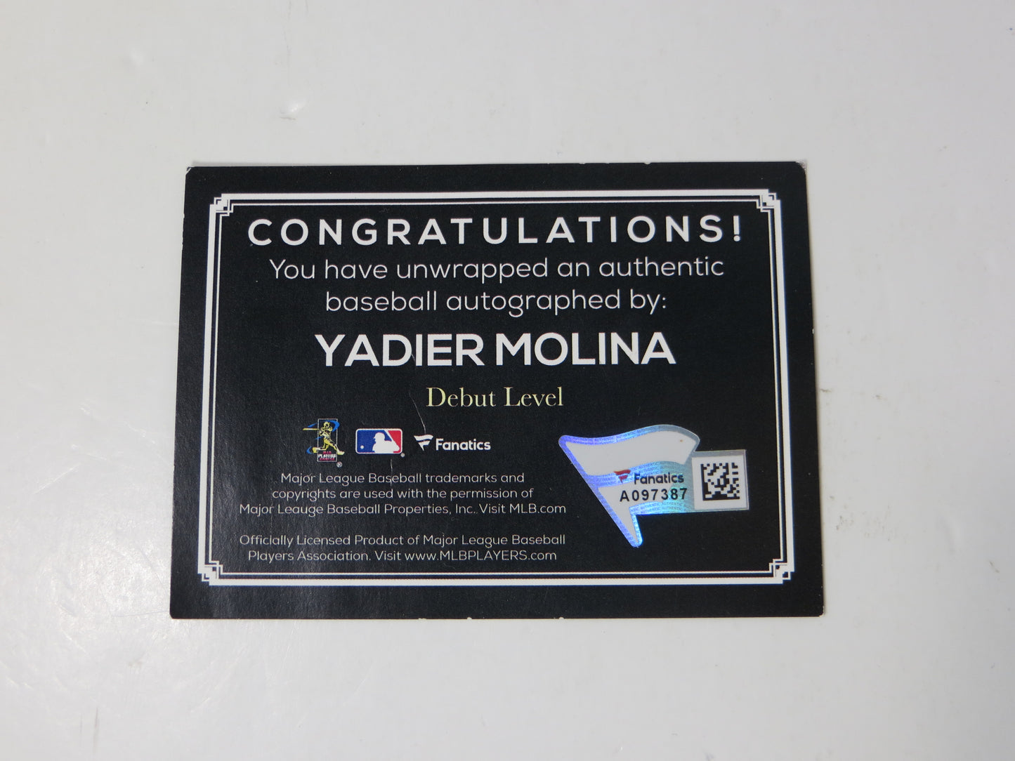 YADIER MOLINA SIGNED Rawlings OML BASEBALL Saint Louis STL Cardinals Fanatics MLB