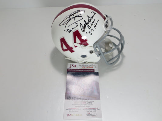 JOHN DAVID CROW & JOHNNY MANZIEL SIGNED Texas A&M Helmet w/Heisman JSA BAS