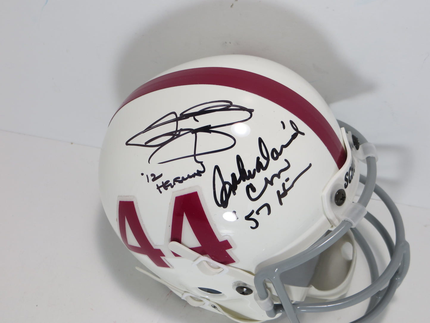JOHN DAVID CROW & JOHNNY MANZIEL SIGNED Texas A&M Helmet w/Heisman JSA BAS