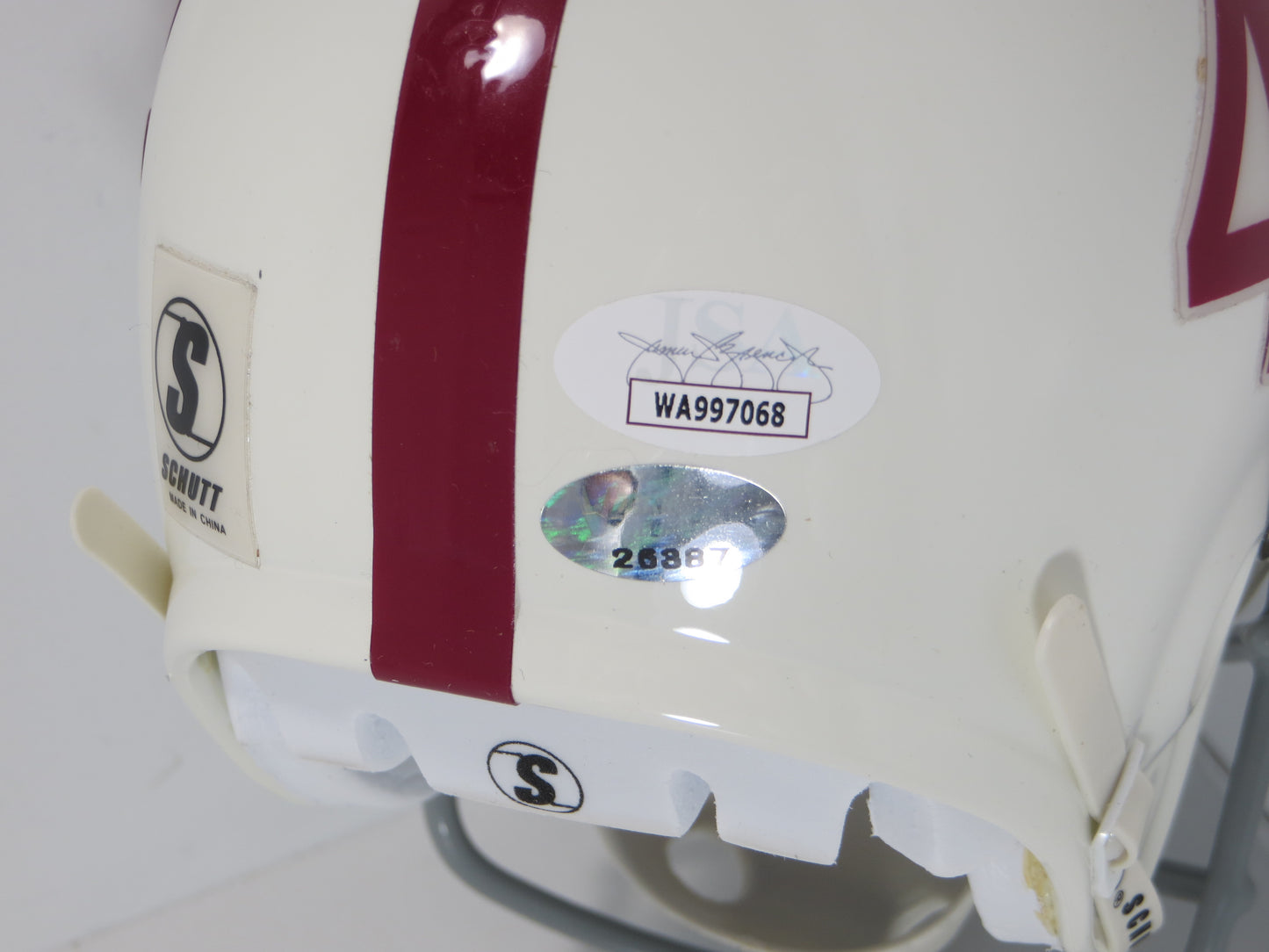JOHN DAVID CROW & JOHNNY MANZIEL SIGNED Texas A&M Helmet w/Heisman JSA BAS