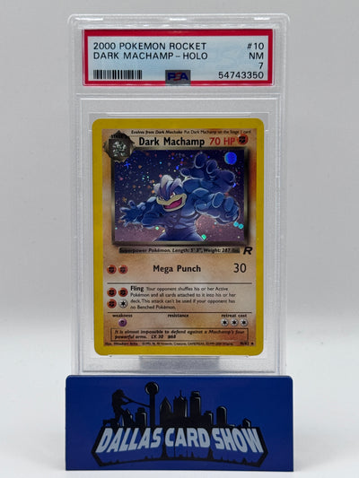 2000 Pokemon - Dark Machamp (Holo) - 10/82 Team Rocket PSA 7