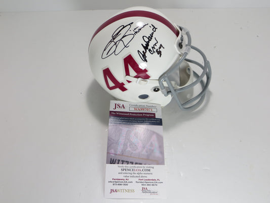 JOHN DAVID CROW & JOHNNY MANZIEL SIGNED Texas A&M Helmet w/Heisman JSA BAS