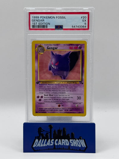 1999 Pokemon - Gengar - 20/62 1st Edition Fossil PSA 5
