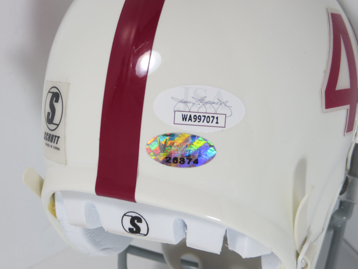 JOHN DAVID CROW & JOHNNY MANZIEL SIGNED Texas A&M Helmet w/Heisman JSA BAS