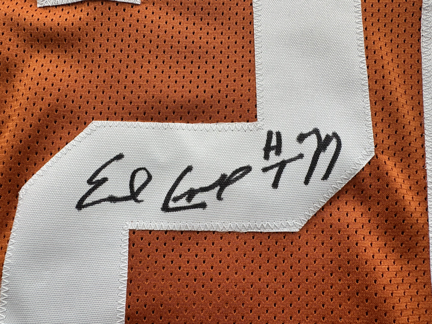 EARL CAMPBELL SIGNED ORANGE FOOTBALL JERSEY Texas Longhorns XL BAS COA