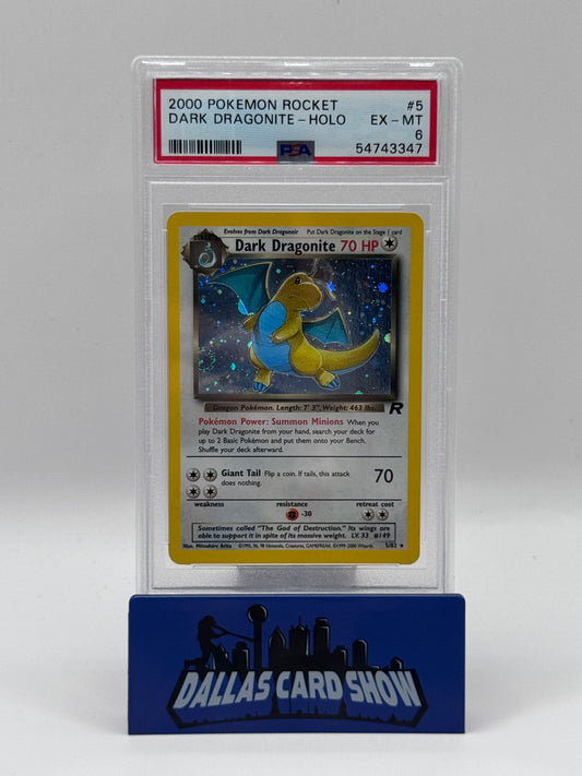 2000 Pokemon - Dark Dragonite (Holo) - 5/82 Team Rocket PSA 6