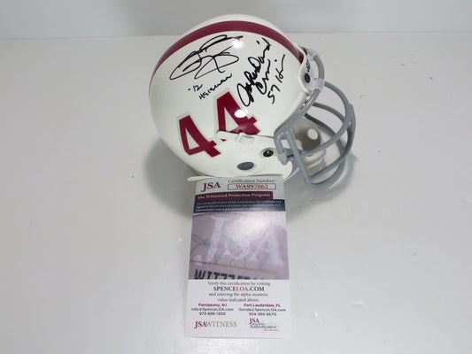 JOHN DAVID CROW & JOHNNY MANZIEL SIGNED Texas A&M Helmet w/Heisman JSA BAS