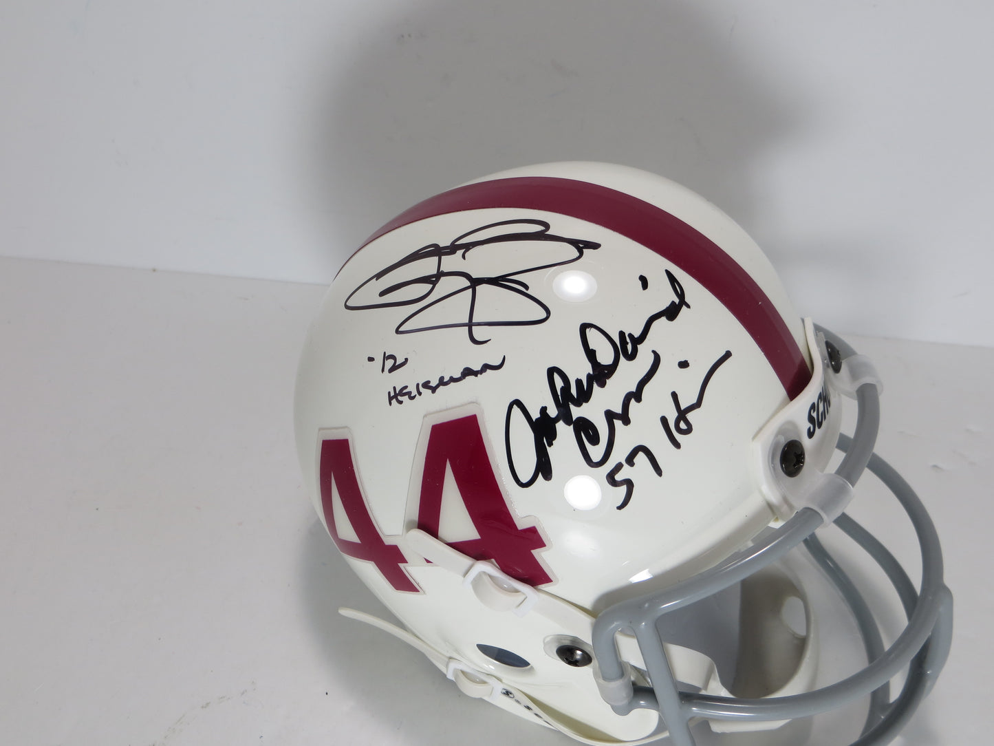 JOHN DAVID CROW & JOHNNY MANZIEL SIGNED Texas A&M Helmet w/Heisman JSA BAS