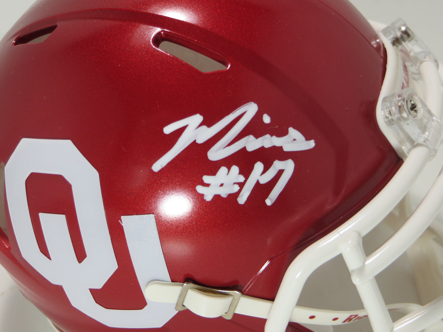 MARVIN MIMS OU OKLAHOMA SOONERS SIGNED Mini Helmet DENVER BRONCOS JSA
