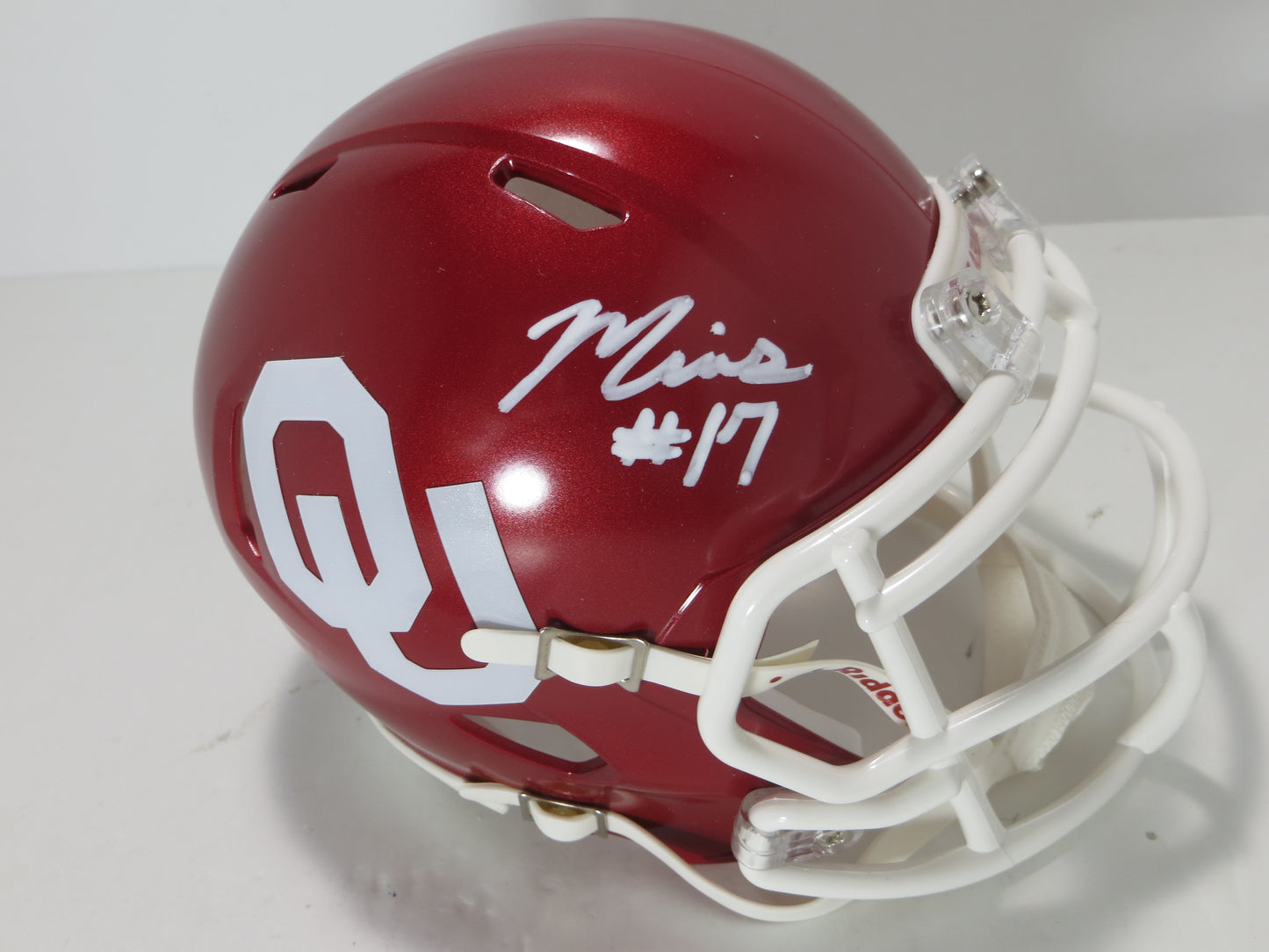 MARVIN MIMS OU OKLAHOMA SOONERS SIGNED Mini Helmet DENVER BRONCOS JSA