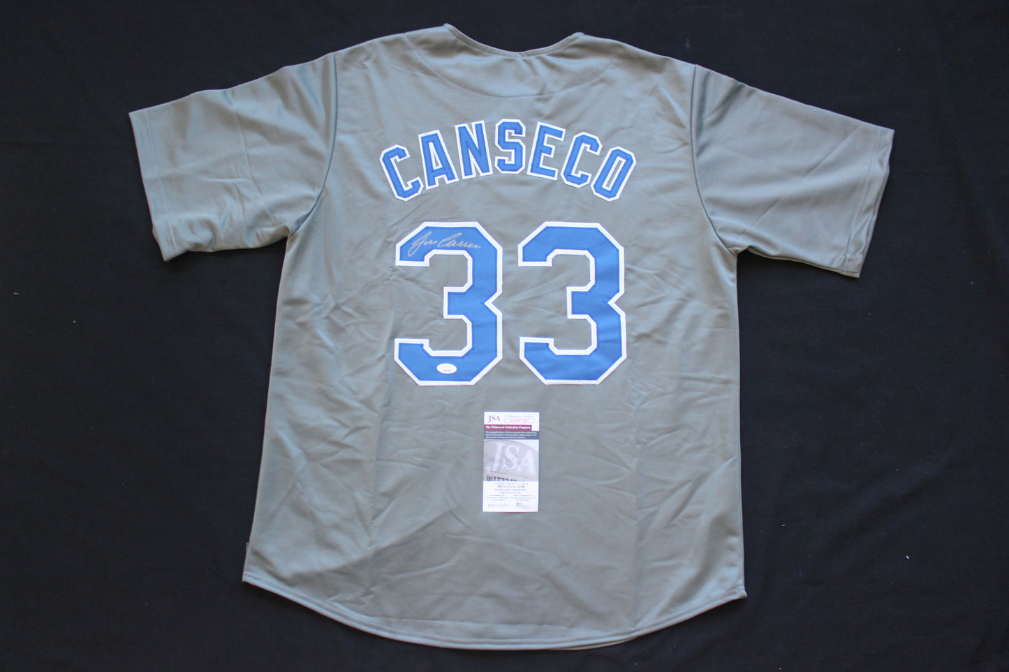 JOSE CANSECO RANGERS GRAY #33 no INSC JSA