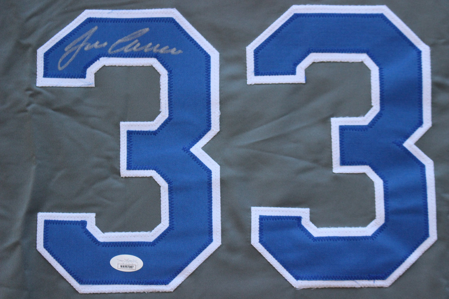 JOSE CANSECO RANGERS GRAY #33 no INSC JSA
