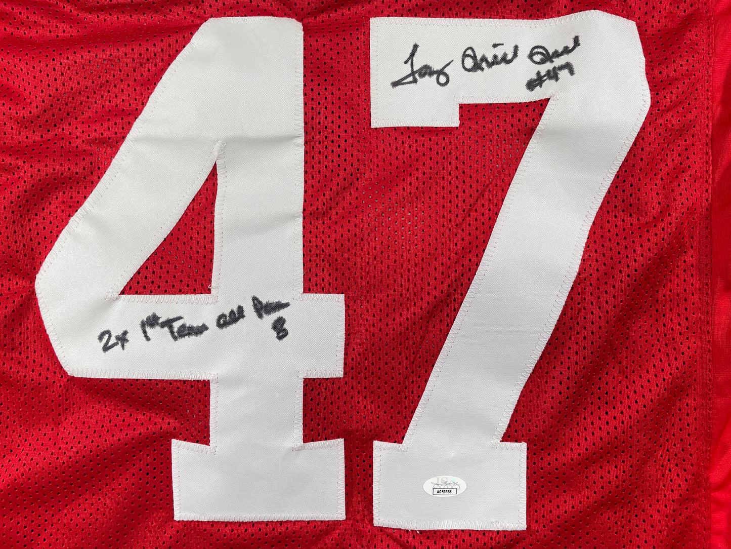 TONY HILL STANFORD CARDINAL SIGNED JERSEY Cowboys w/2x1stTeamAllPac8 JSA