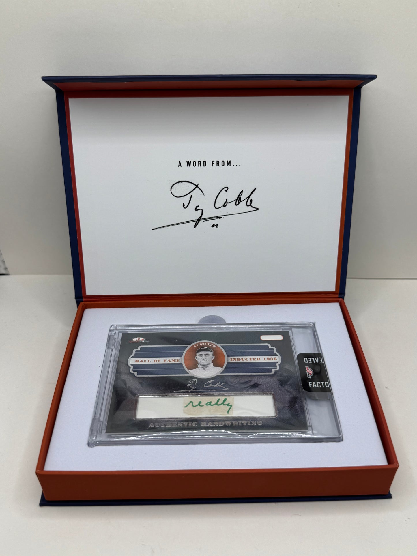 SportsCards A Word From Ty Cobb "Really" Authentic Handwriting