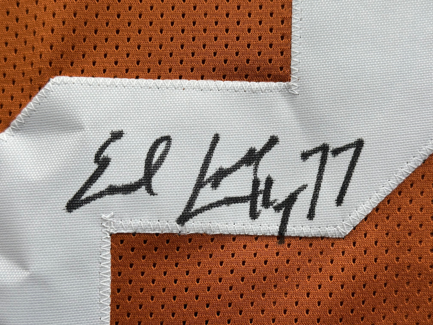 EARL CAMPBELL SIGNED ORANGE FOOTBALL JERSEY Texas Longhorns XL BAS COA