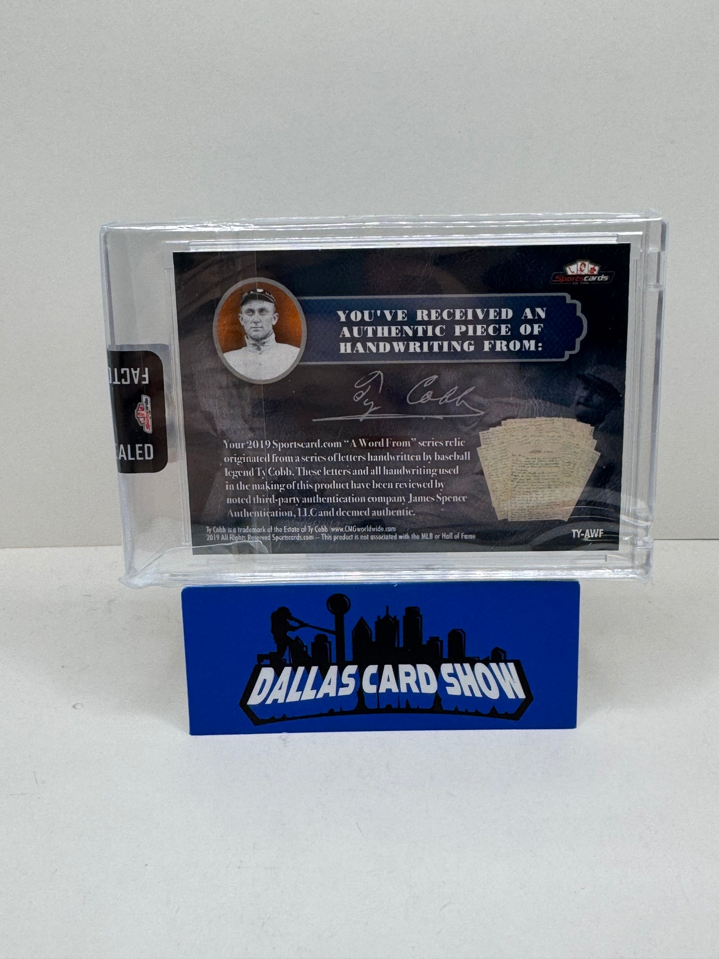 SportsCards A Word From Ty Cobb "Really" Authentic Handwriting