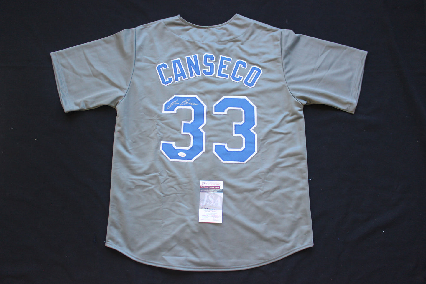 JOSE CANSECO RANGERS GRAY #33 no INSC JSA