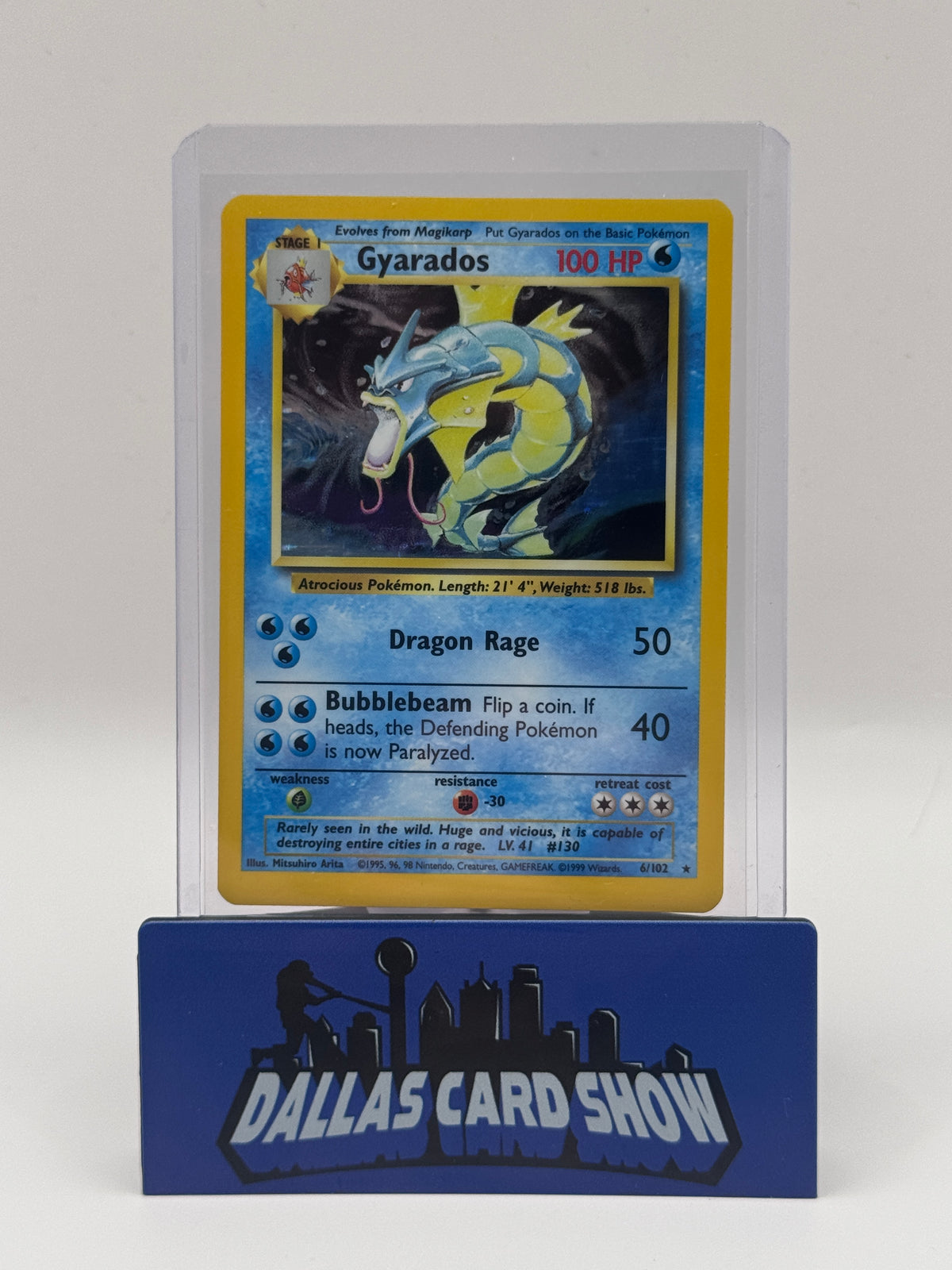 1999 Pokemon - Gyarados (Holo) - 6/102 Base Set Unlimited LP