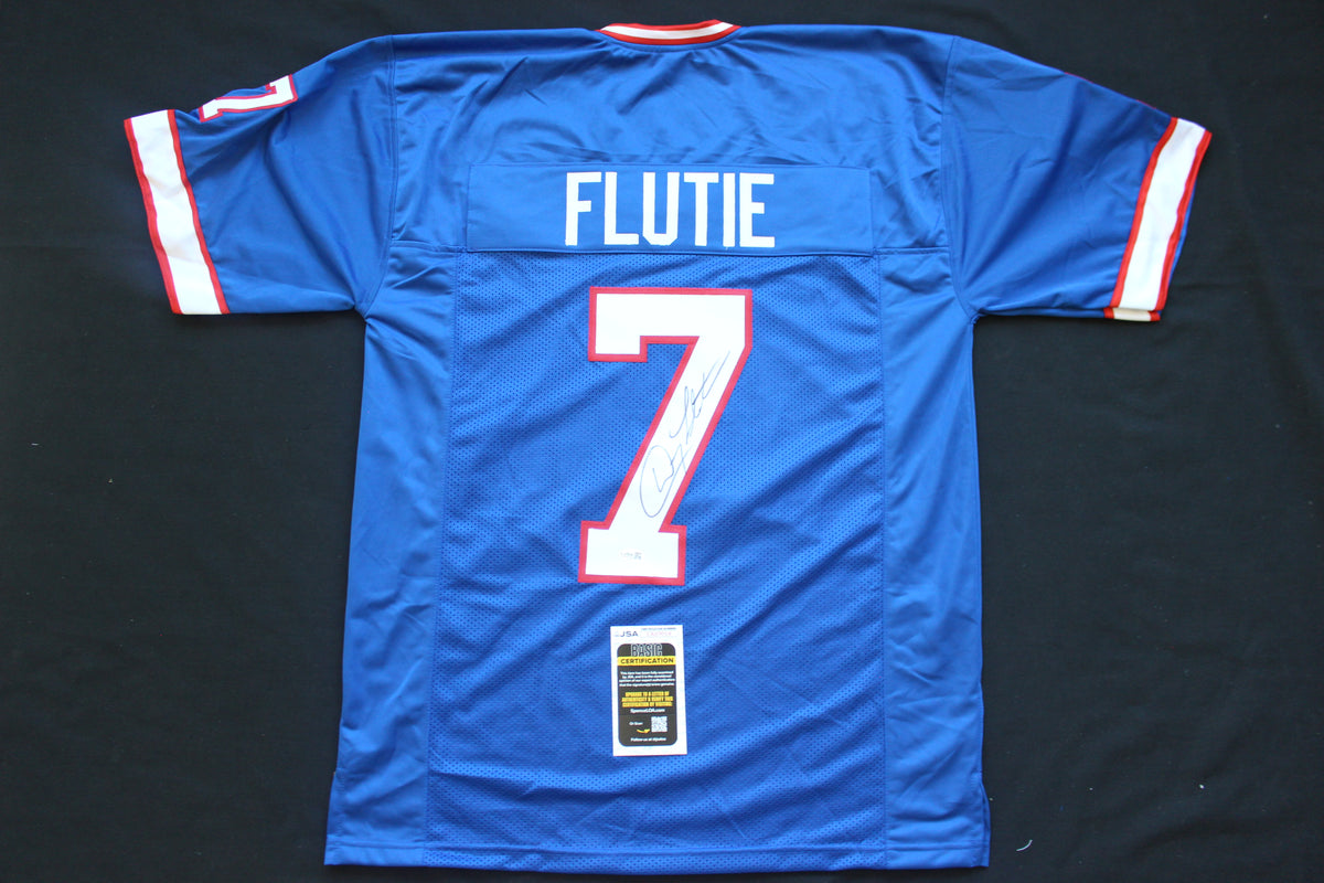 DOUG FLUTIE BUFFALO BILLS SIGNED FOOTBALL JERSEY BC Eagles Patriots JSA