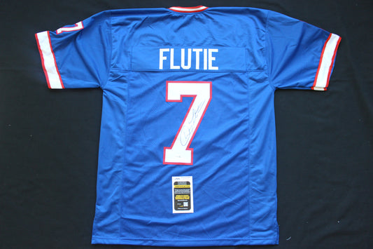 DOUG FLUTIE BUFFALO BILLS SIGNED FOOTBALL JERSEY BC Eagles Patriots JSA