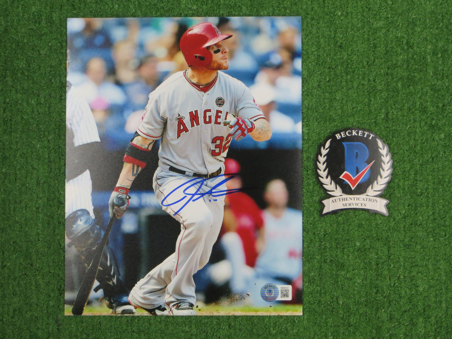 JOSH HAMILTON SIGNED ANGELS 8x10 PHOTO BAS COA