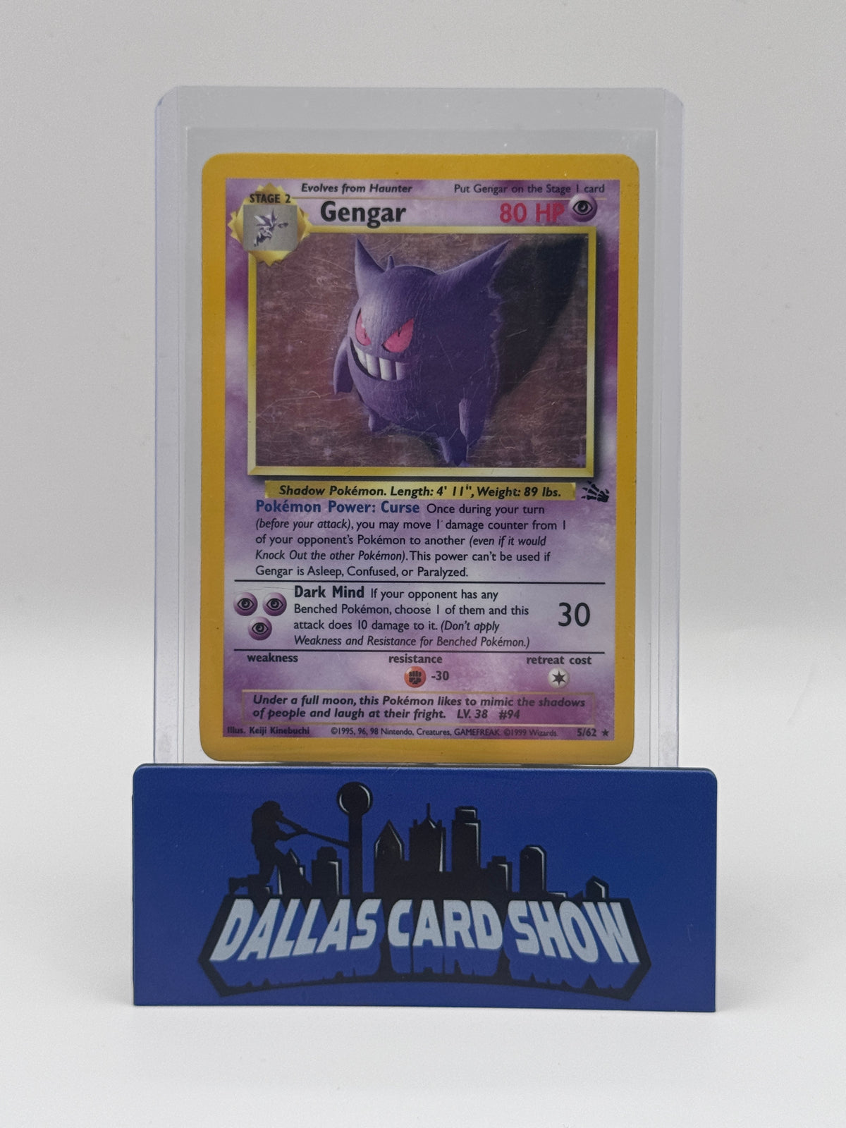 1999 Pokemon - Gengar (Holo) - 5/62 Fossil Unlimited HP