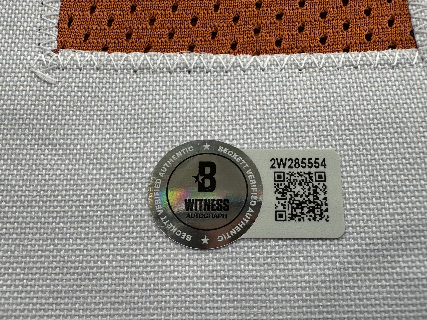 EARL CAMPBELL SIGNED ORANGE FOOTBALL JERSEY Texas Longhorns XL BAS COA