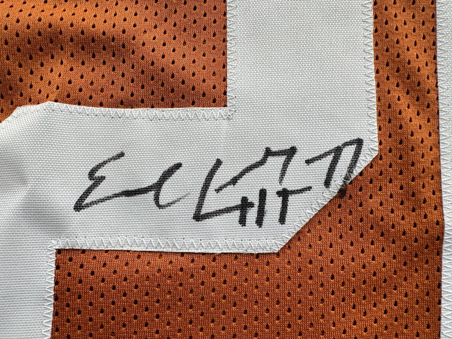 EARL CAMPBELL SIGNED ORANGE FOOTBALL JERSEY Texas Longhorns XL BAS COA