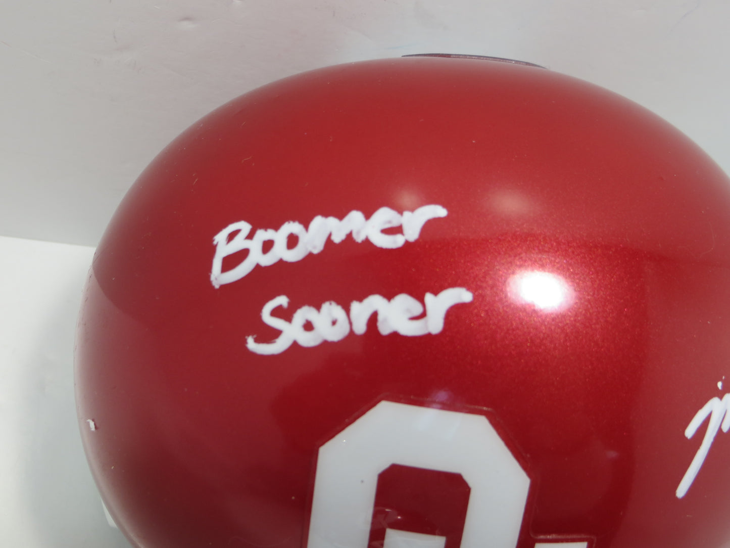 MARVIN MIMS OU OKLAHOMA SOONERS SIGNED Mini Helmet w/BoomerSooner JSA COA