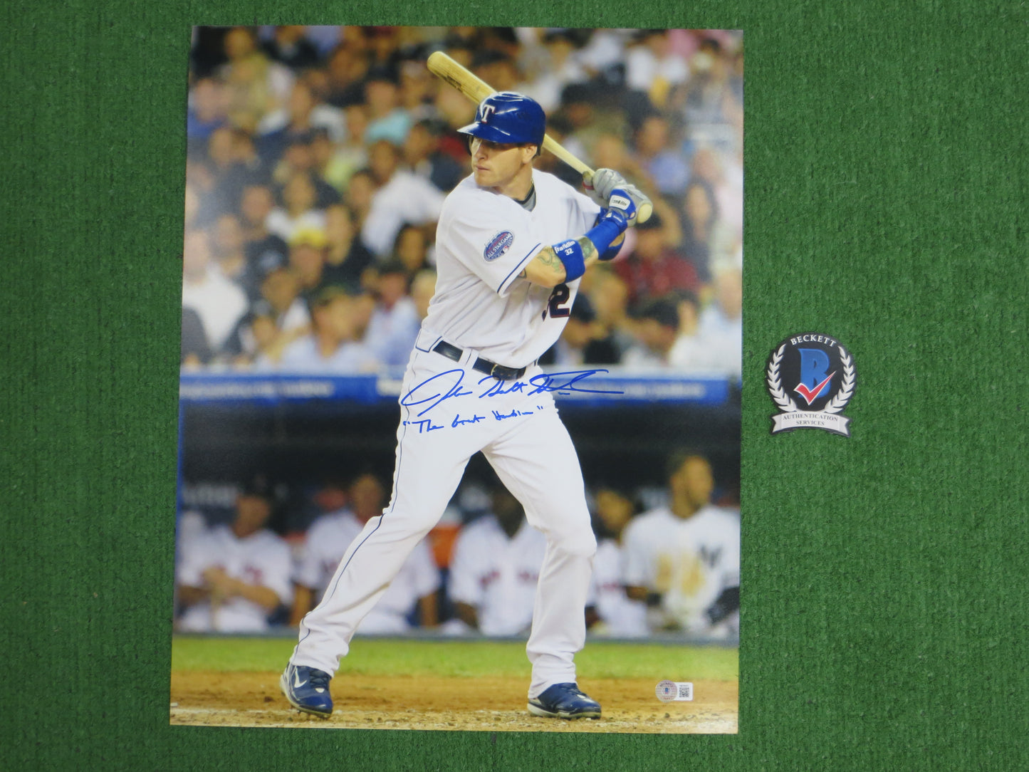 JOSH HAMILTON Full Name TEXAS RANGERS SIGNED 16x20 PHOTO w/Hambino BAS