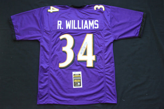 RICKY WILLIAMS DOLPHINS PURPLE #34 no INSC JSA
